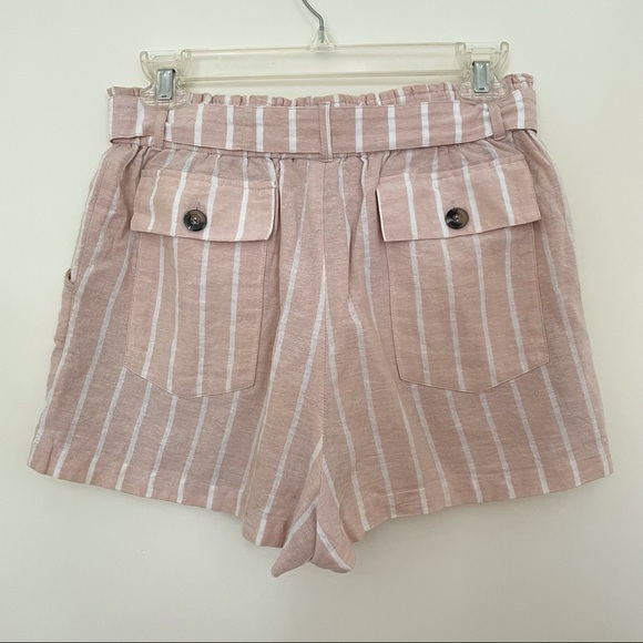 Nordstrom Striped Paper Bag Waist Shorts in Salmon with by OneTheLand - Picture 3 of 6